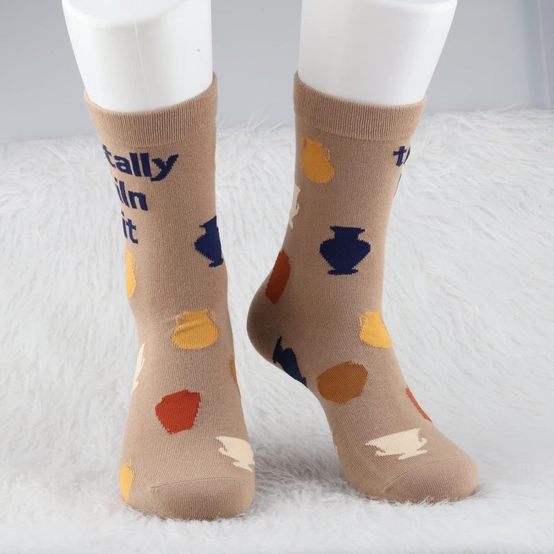 MBMSO Ceramic Artist Gifts 2 Pairs Totally Kiln It Pottery Socks for Pottery Lover and Ceramic Maker - Image 4